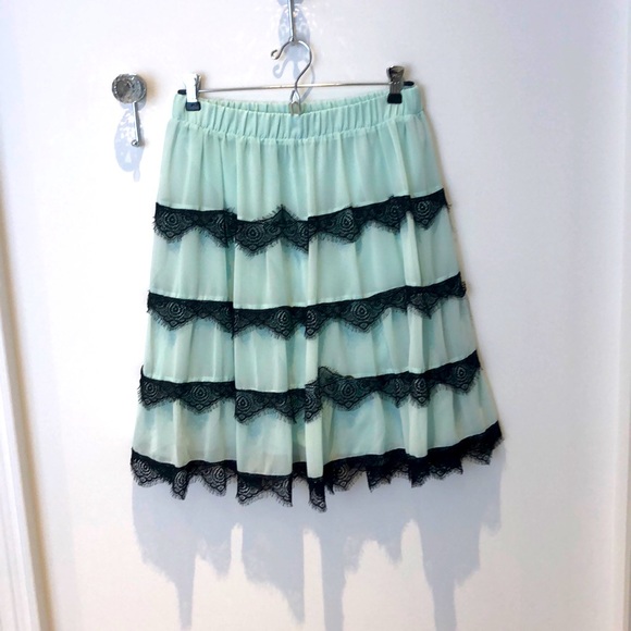 Mint Tulle and Lace Skirt - Picture 1 of 1